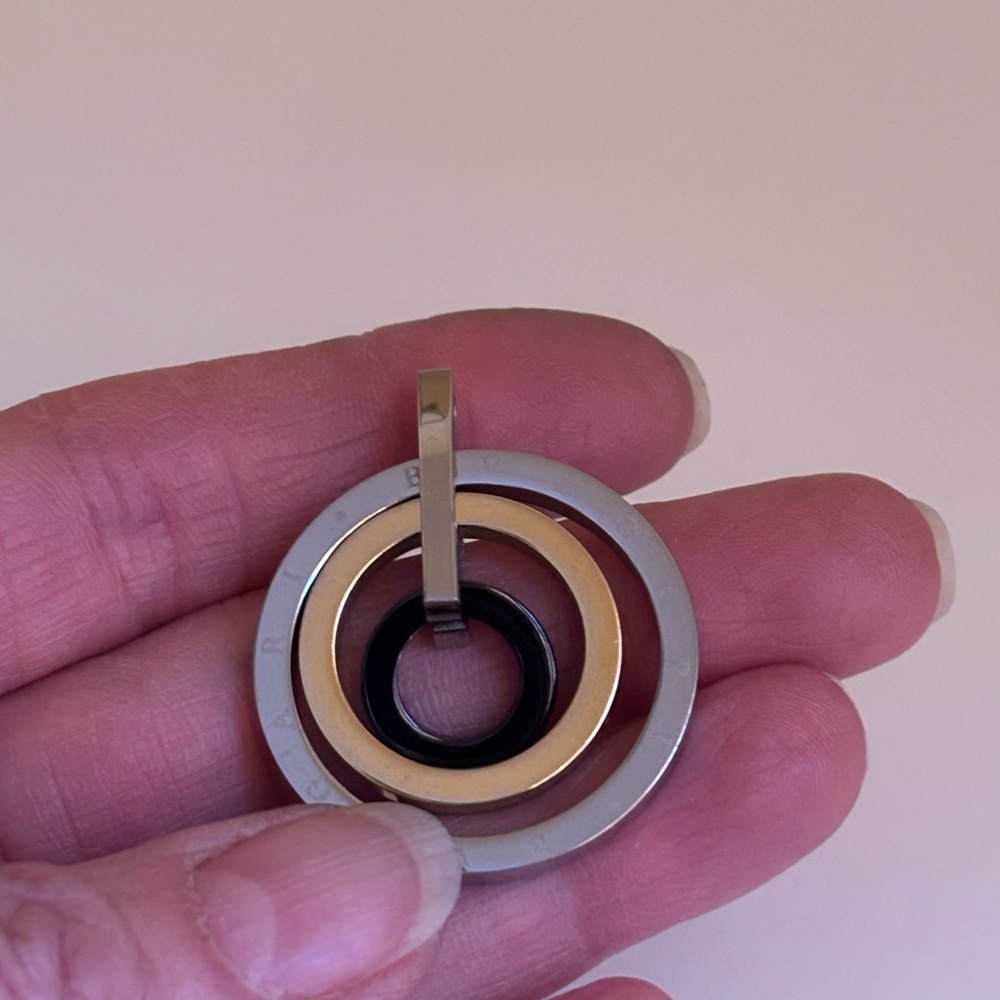 Bulgari Design Silver and Gold Necklace Pendant